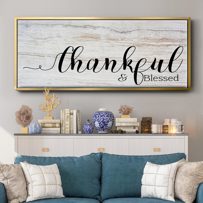 Thankful & Blessed- Framed Canvas