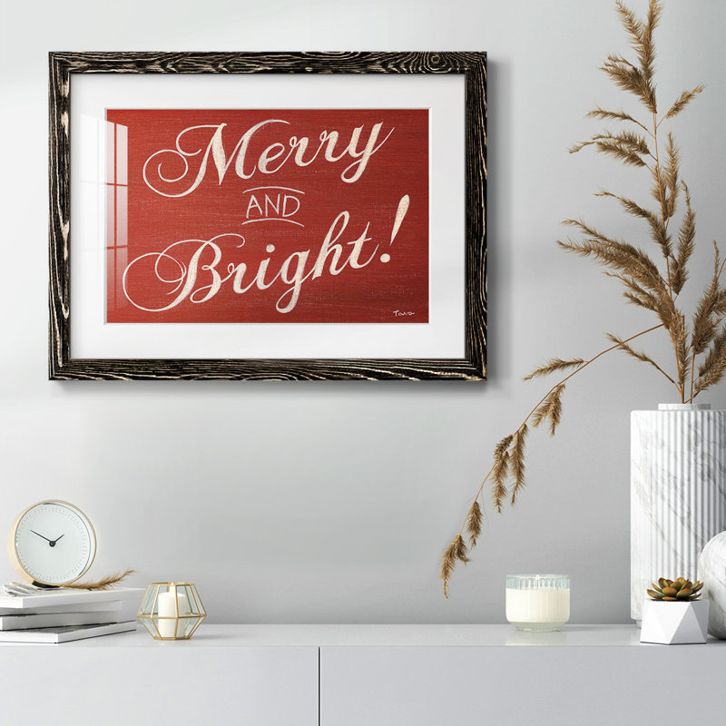 " Red Merry And Bright ", Black, 18" H x 26" W x 1.5" D