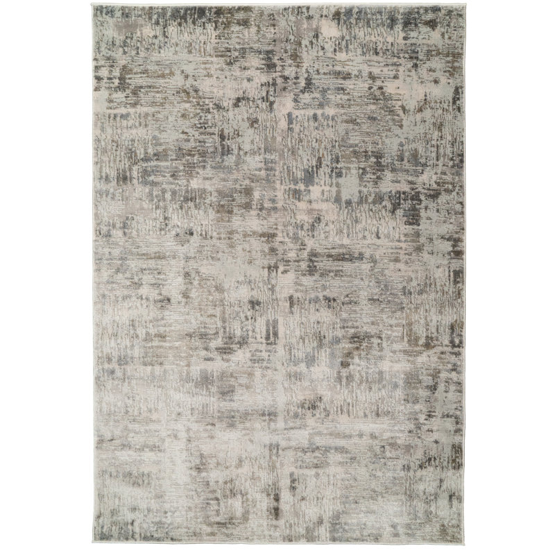 Tapis beige / gris / bleu Dionatta, Rectangle 2 pi x 3 pi 11 po