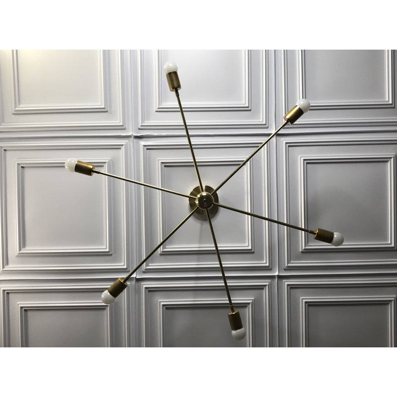 Lustree shpere 6 lumières spoutnik Maxime, Laiton brut