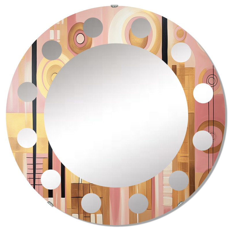 Bolete - Miroir mural moderne rond, 32 po x 32 po