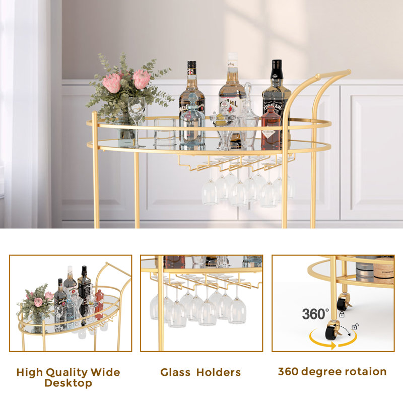 Westborough Metal Bar Cart, Gold