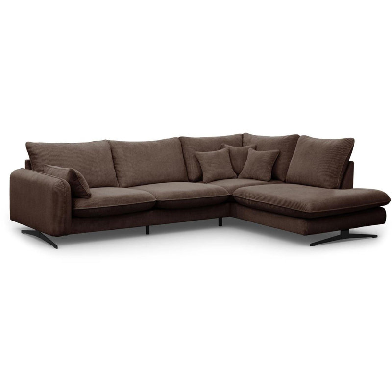 Casiyah 5 Seater Sofa & Chaise, Right Hand Facing, Brown