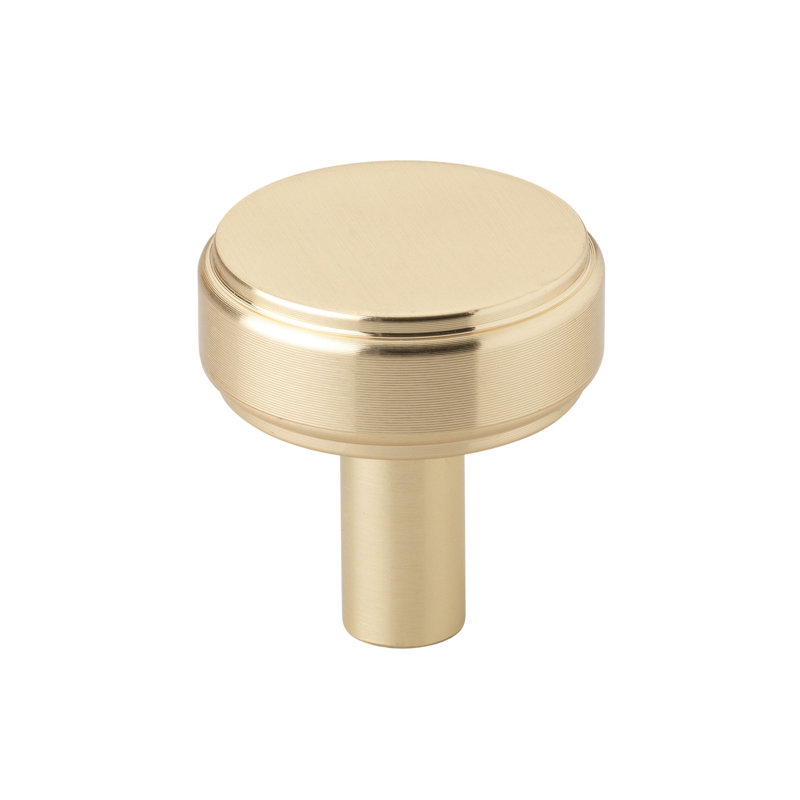 1-1/2" Diameter Solid Smooth Round Cabinet Knob, Champagne Gold