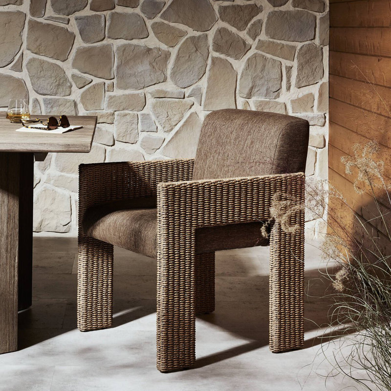 Amur Outdoor Dining Armchair, Brown, Brown