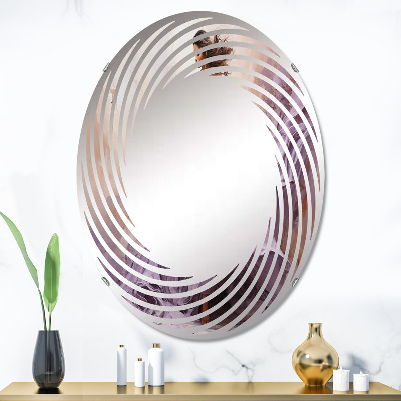 Ballet Dance In Lilac II - Miroir mural en spirale - MIR110573-Ovale, 35,4 po x 23,6 po