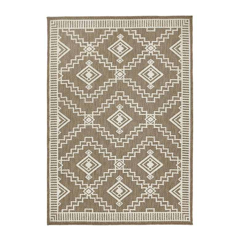 Geometric Flatweave Indoor / Outdoor Area Rug, Rectangle 120 x 170 cm 