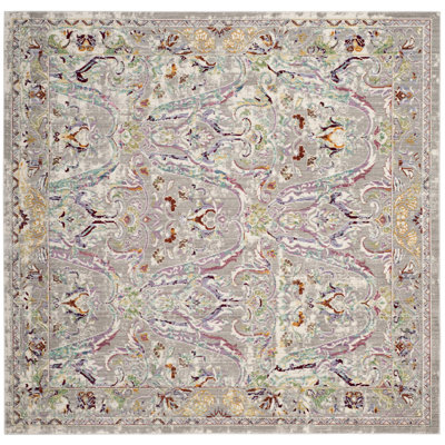 Tapis gris / rose / bleu Arhaan