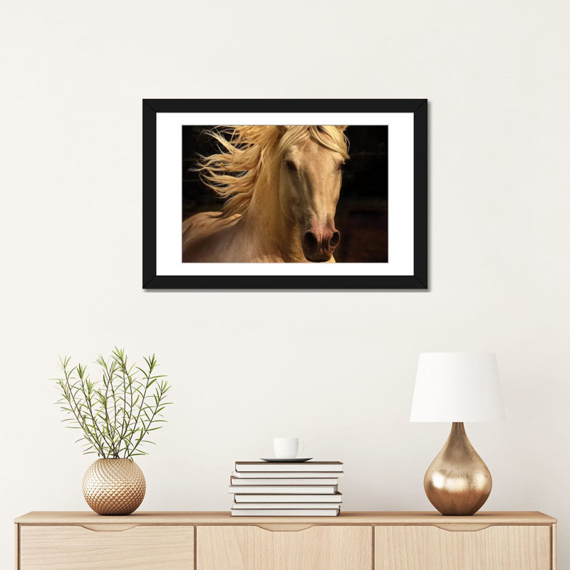 "Kieto II" par Tony Stromberg - reproduction d'art sur toile, H 16 po x l 24 po x P 1 po, Papier d'art encadré noir, Blanc