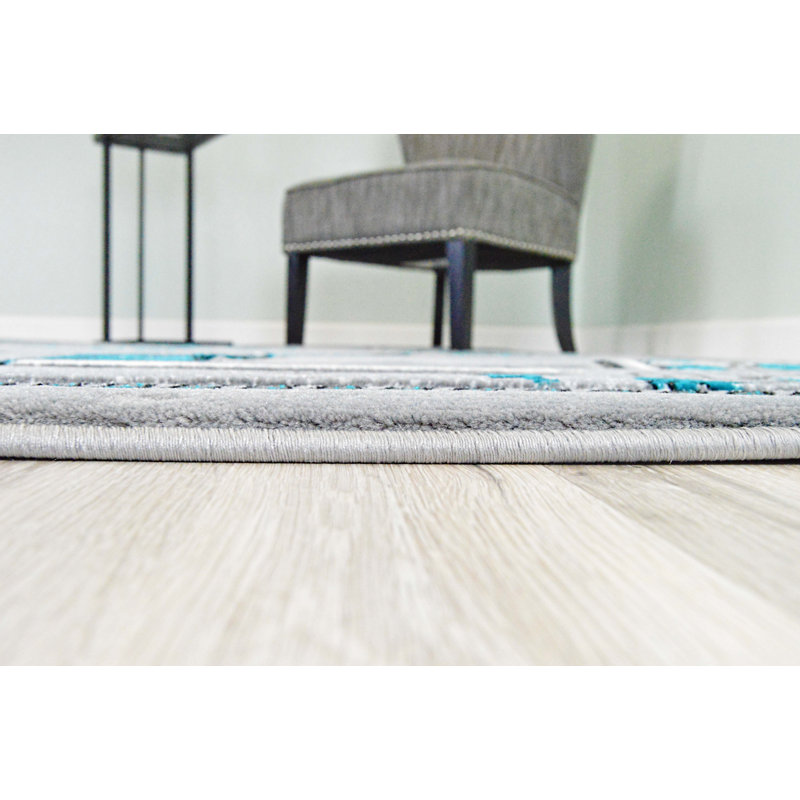 Tapis bleu sarcelle Ramsel, Rectangle 2 pi 6 po x 4 pi