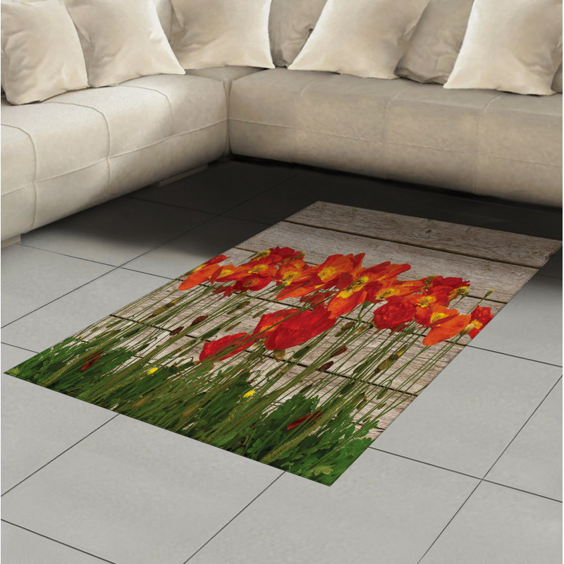 Tapis décoratif rustique en fibre de polyester à haute densité, Rectangle— 4 pi x 5 pi 8 po