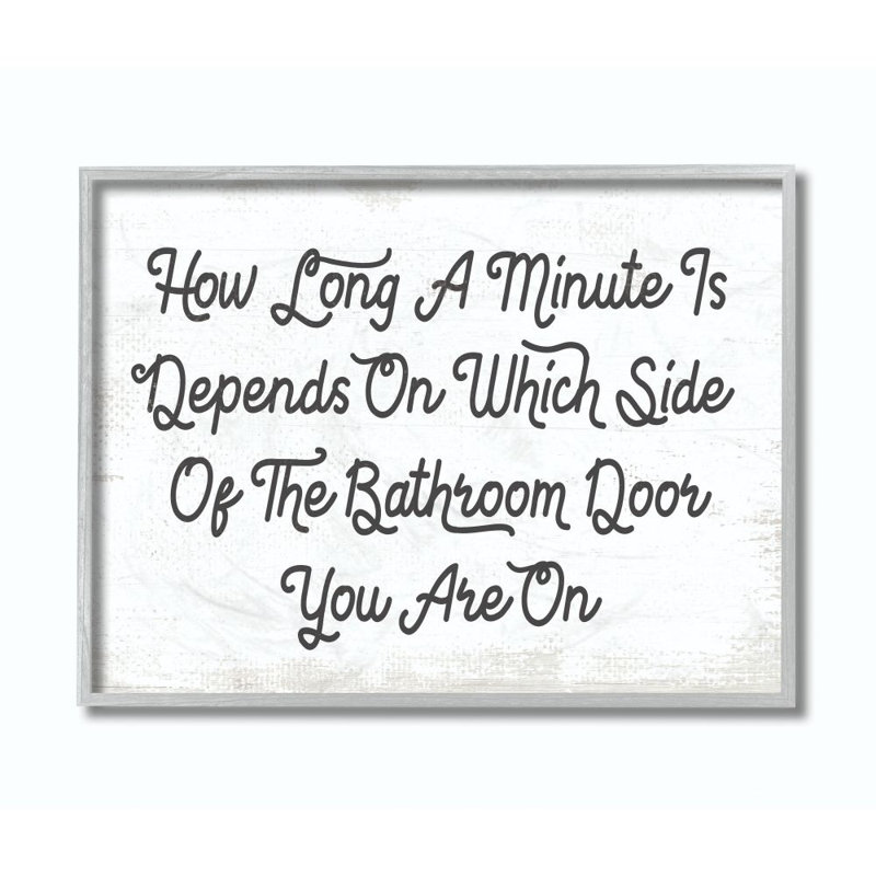 «What Side Funny Bathroom Word Design», reproduction d'art textuel sur toile, H 11 po x l 14 po x P 1,5 po