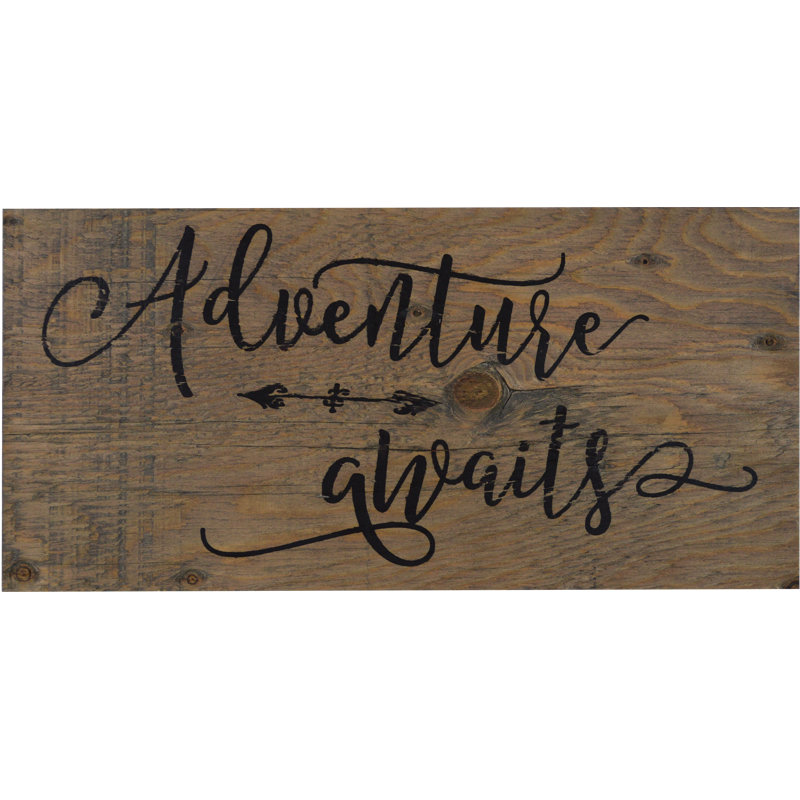 Aventure attend-impression d’art textuel sur bois, Bois naturel