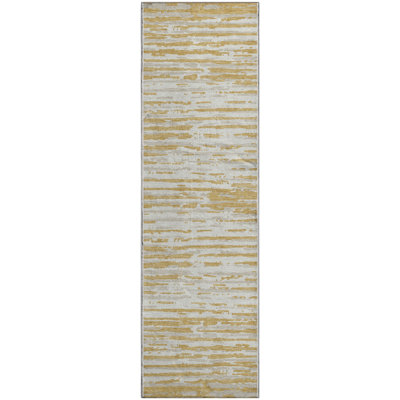 Premium Machine Washable Prisco Gold Rug