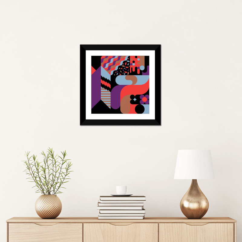 « note », impression sur toile, Papier beaux-arts encadré noir, Blanc, H 16 po x l 16 po x P 1 po