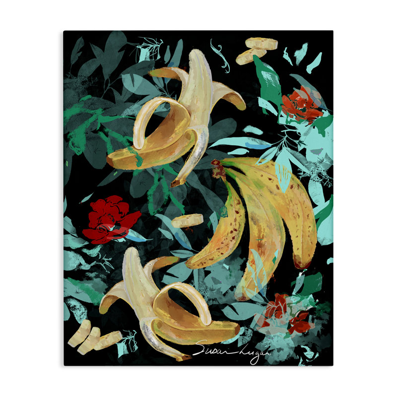 Toile abstraite Banana Medley, conception par Susan Lugar, H 20 po x l 16 po