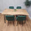 Wooden Dining Table and 4 Velvet Chairs - Stylish Dining Room Furniture-891210944-901877886
