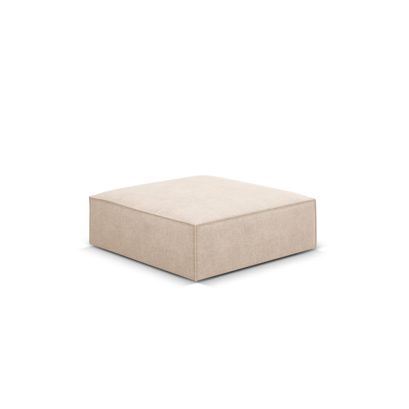 Lidea 100cm Wide Rectangle Solid Colour Footstool Ottoman, Beige