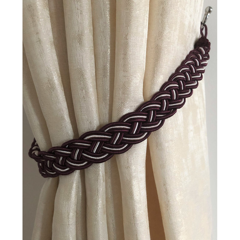 Jezebel Fabric 3cm Curtain Holdback/Tieback, Purple/Silver