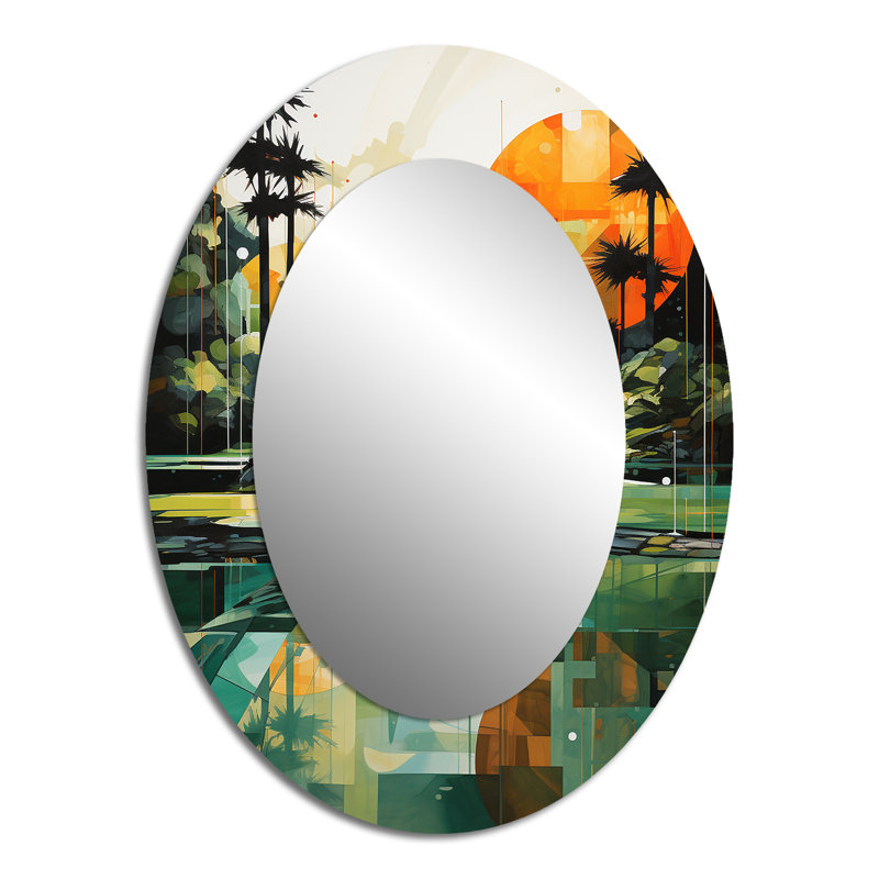 Golf Putting Paradise - Miroir mural ovale Country, 40 po x 30 po