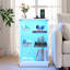 Table d'appoint de 60 cm de hauteur avec éclairage RVB, vitrine en verre à 3 niveaux avec port d'alimentation-527005466
