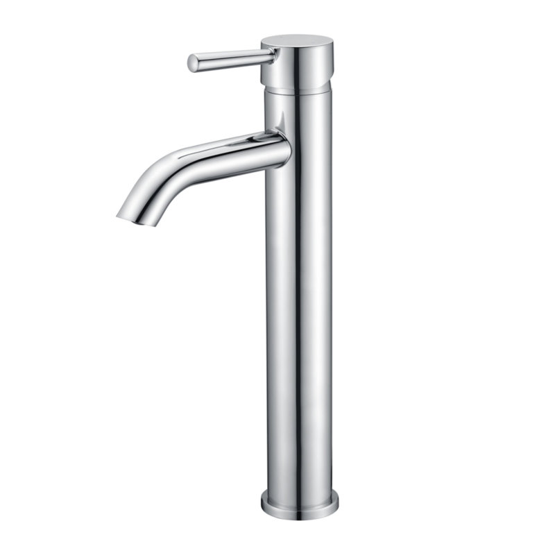 Euro Collection Single-Handle Deck-Mount Tall Vessel Lavatory Bathroom Sink Faucet - Chrome Polished, Chrome Polished