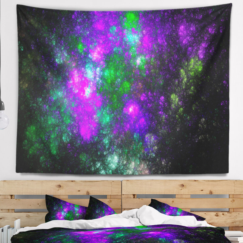 Tapisserie d'art abstrait fractal Supernova, H 68 po x l 80 po