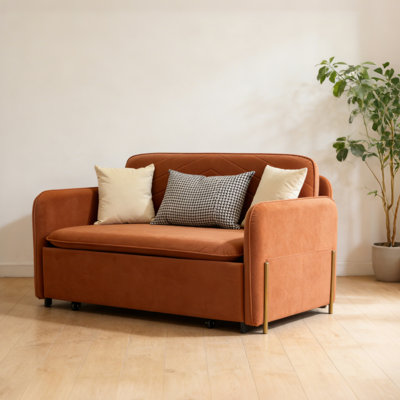 47" Modern Velvet Convertible Sofa Bed