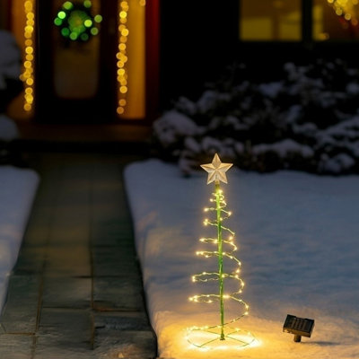 Arbre de Noël d'extérieur à DEL solaire 2 pi avec lumières DEL