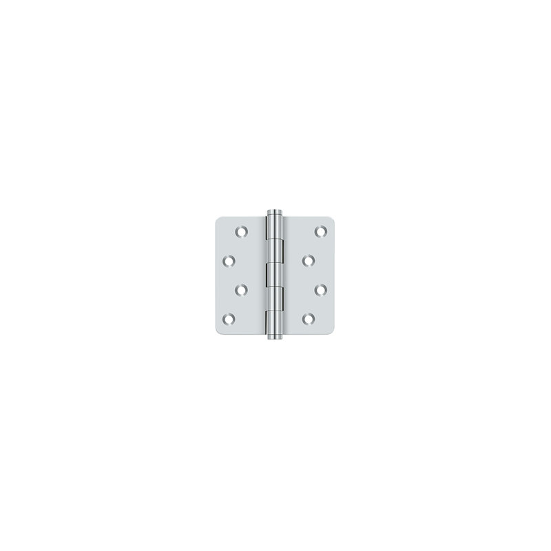Deltana DSB4R419-RZ DSB4R419-RZ 4.0" x 1/4R Solid Brass Hinge Pair Matte Black, Polished Chrome