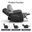 Jepum - Ensemble de salon 3 pièces en cuir pleine fleur véritable avec fauteuil inclinable manuel-1113231376