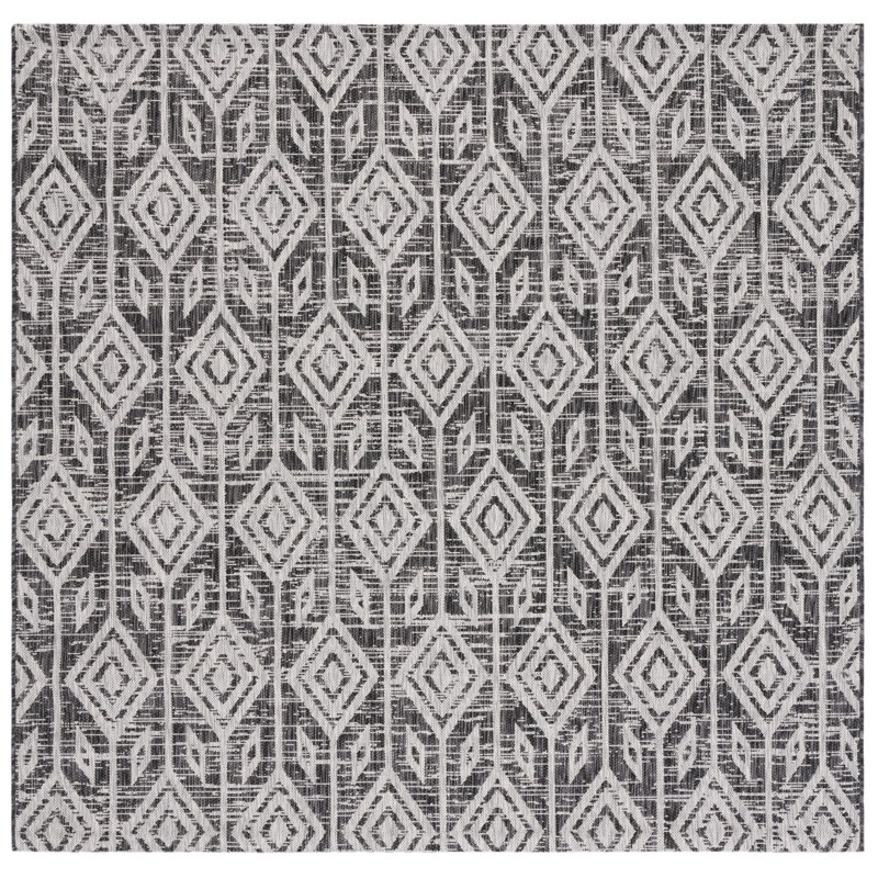 Estaugh Performance Ikat Indoor/Outdoor Area Rug, Square 6'7"