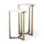 Ensemble de deux tables gigognes en marbre blanc et or antique