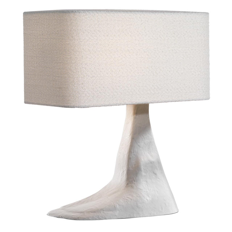 Anne-Marie Barton Terra-Forma 23" Right Table Lamp with Boucle Shade, White, Aluminum