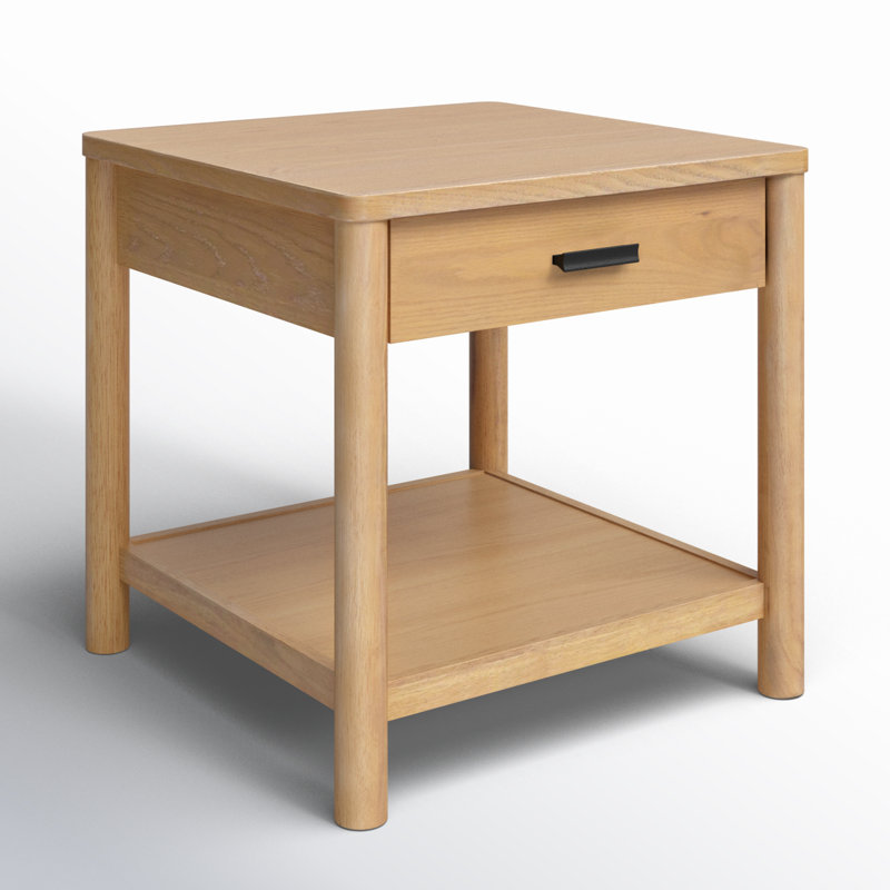 Jaylessa Wood 1 Drawer End Table, Natural
