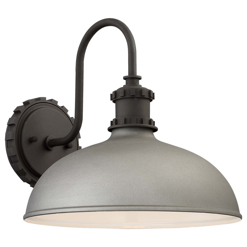 Luminaire de grange d'extérieur H 11,75 "Ravi, Argent