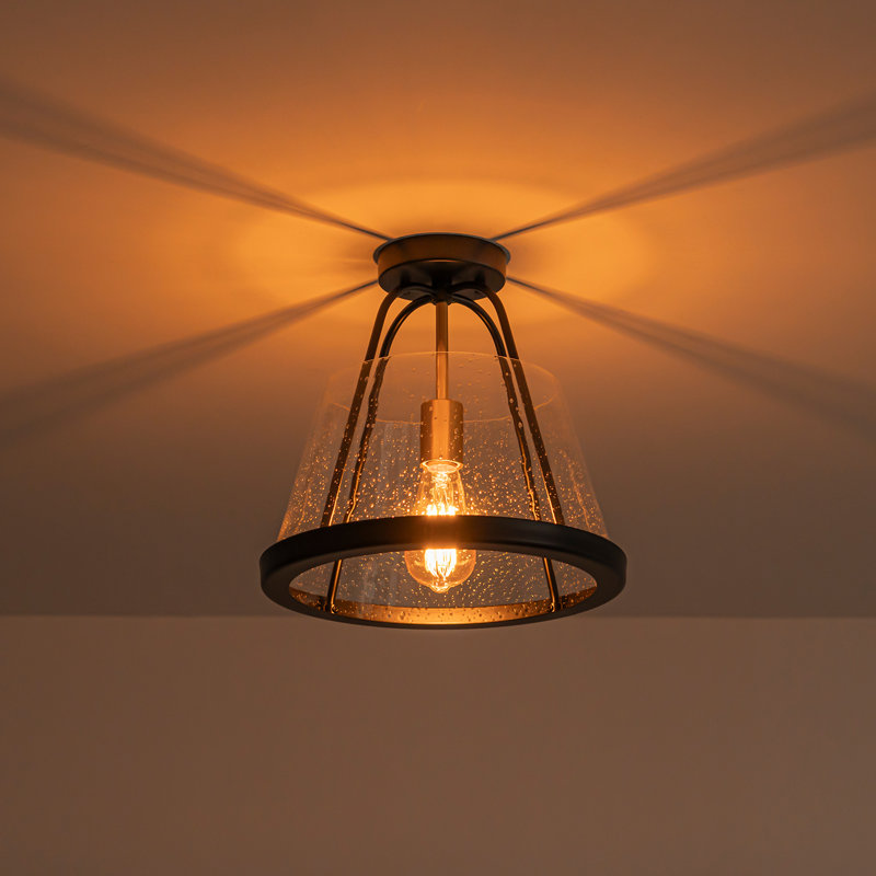 Plafonnier semi-encastré 1 lumière en verre