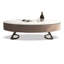 Table basse ovale en acier inoxydable brun-1248294278-1248294274