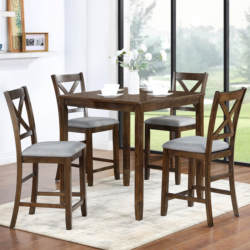 Chaises rembourrées en bois massif noyer, de 4, sièges en lin respirant, en forme de X, facile à assembler pour le comptoir de chambre à coucher à hauteur de 4 en noyer, conception ergonomique, siège confortable, utilisation à la maison