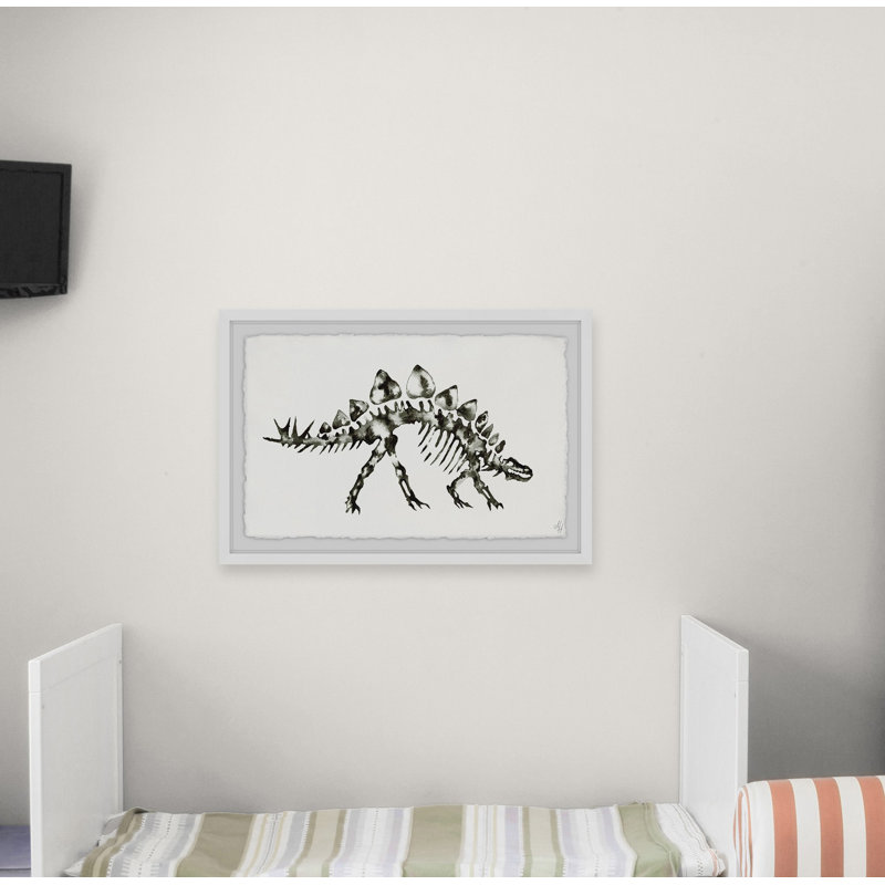 Evan Stegosaurus Skeleton - Single Picture Frame Painting, 20cm H x 30cm W