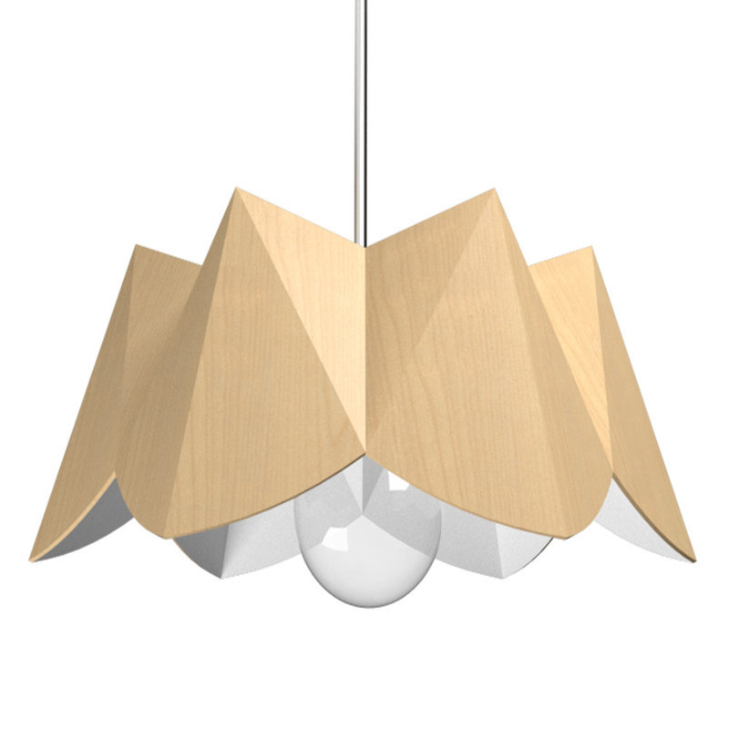 Physalis 1 - Light Pendant, 9.75" H x 25.74" W x 25.74" D, Maple