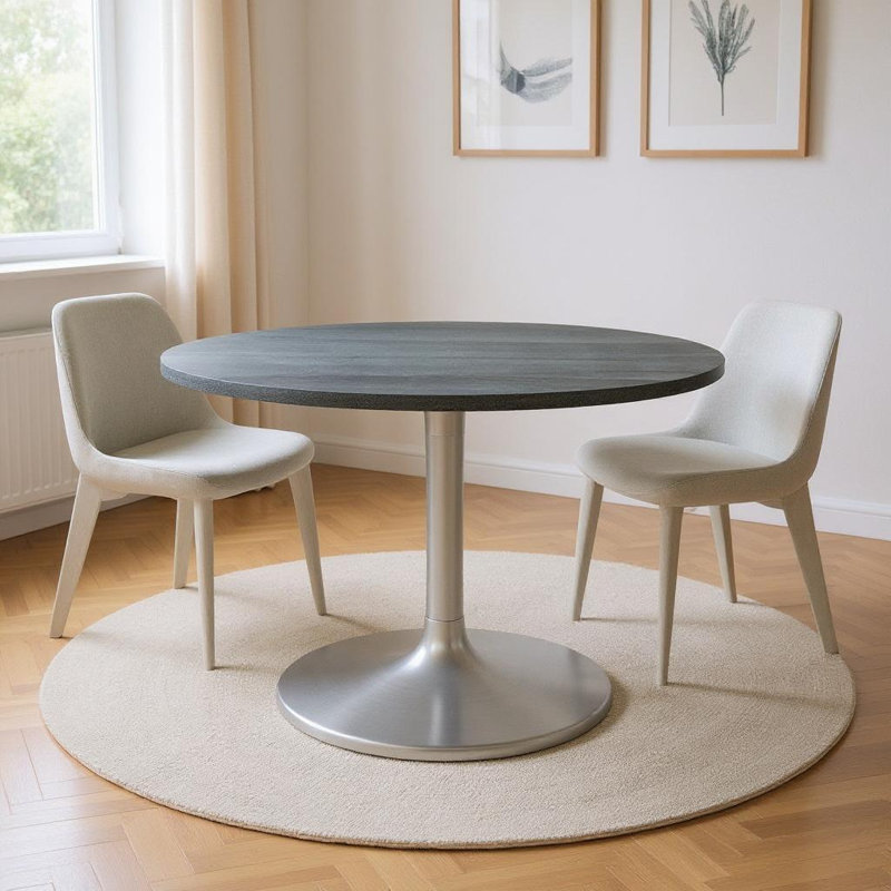 Table de salle à manger extensible Zaynah, 60 po x 60 po, Blue/Silver
