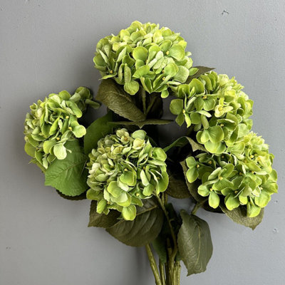 Artificial Hydrangea Floral Arrangement For Vase Filler, Farmhouse Greenery Foliage Branch Long Stem Floral Bulk Bouquet For Wedding Party Home Office Table Centerpiece Shelf Decorations