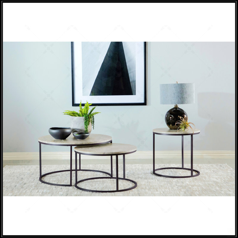 Table basse grise 2 pièces
