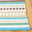 Tapis de chambre à coucher à rayures en coton fait à la main bleu clair / ivoire-343753401