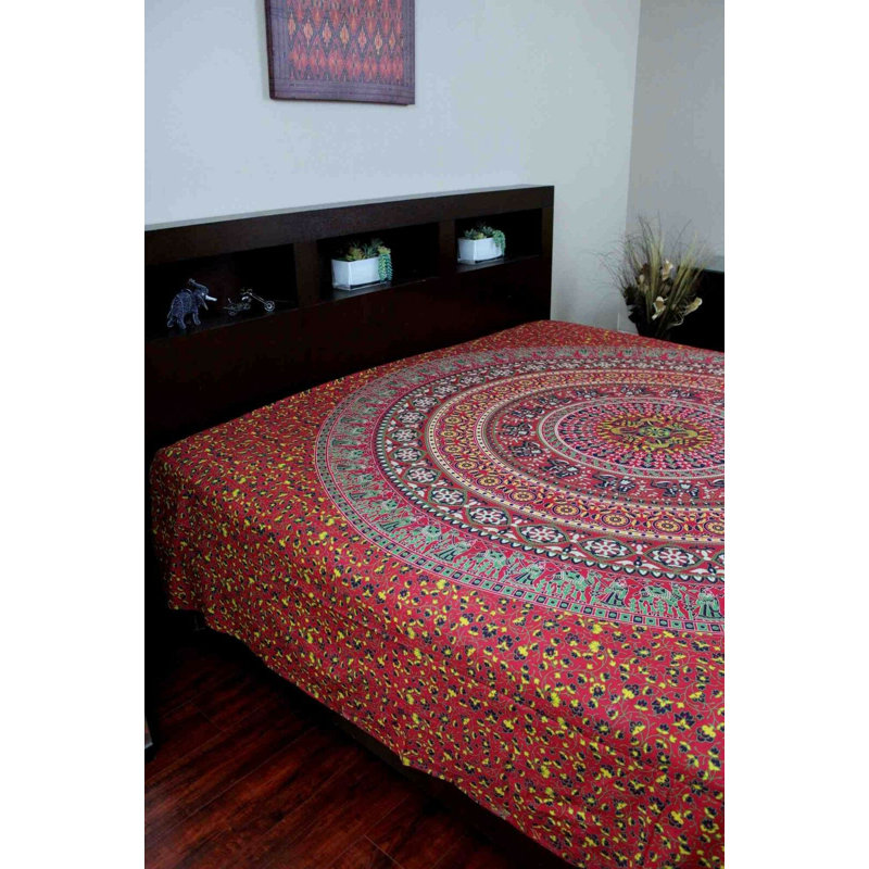 Tapisserie en coton géométrique sanganer, H 86 po x l 102 po