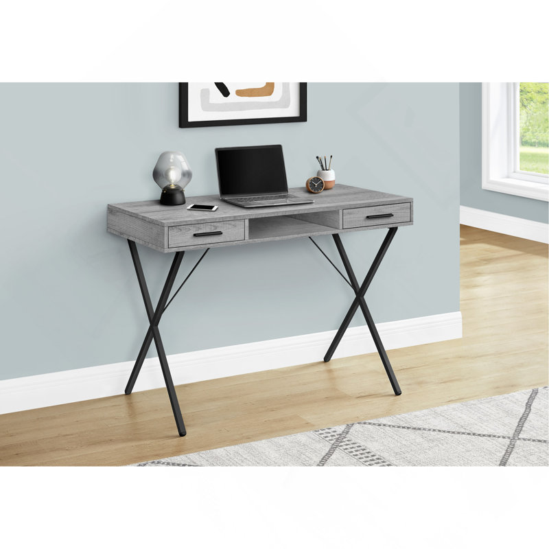 Bureau d'ordinateur, bureau personnel, ordinateur portable, installation à gauche, à droite, tiroirs de rangement, L 42 po, bureau, métal
