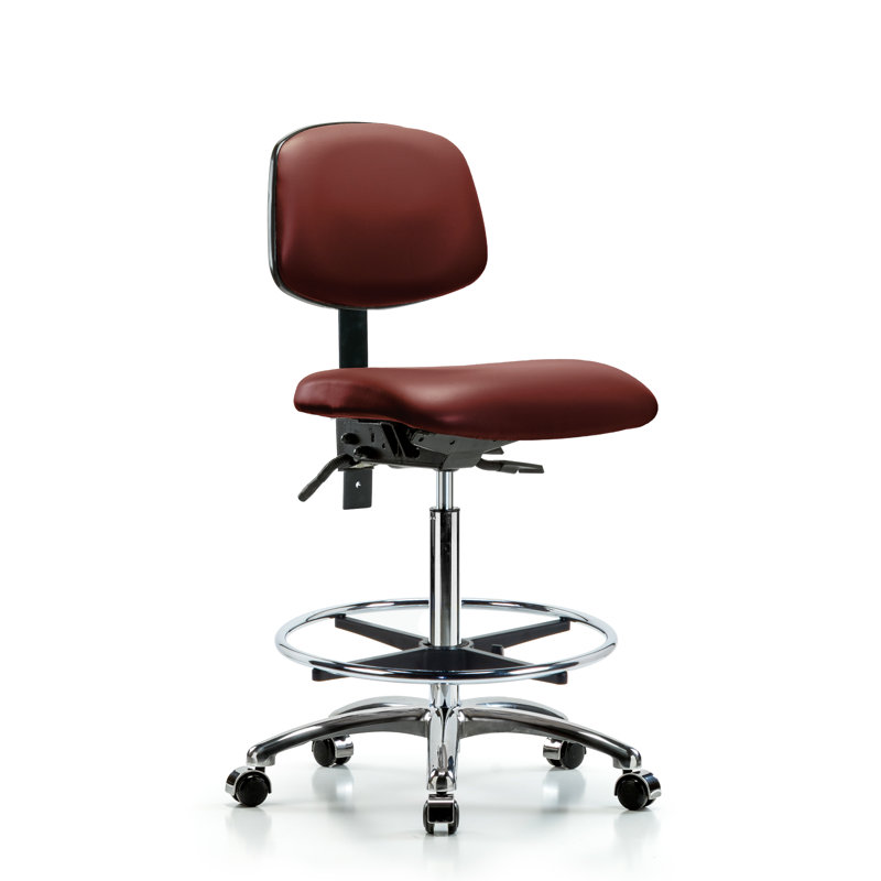 Chaise de travail en vinyle Lakayden, Roulettes, Non, Bortsch