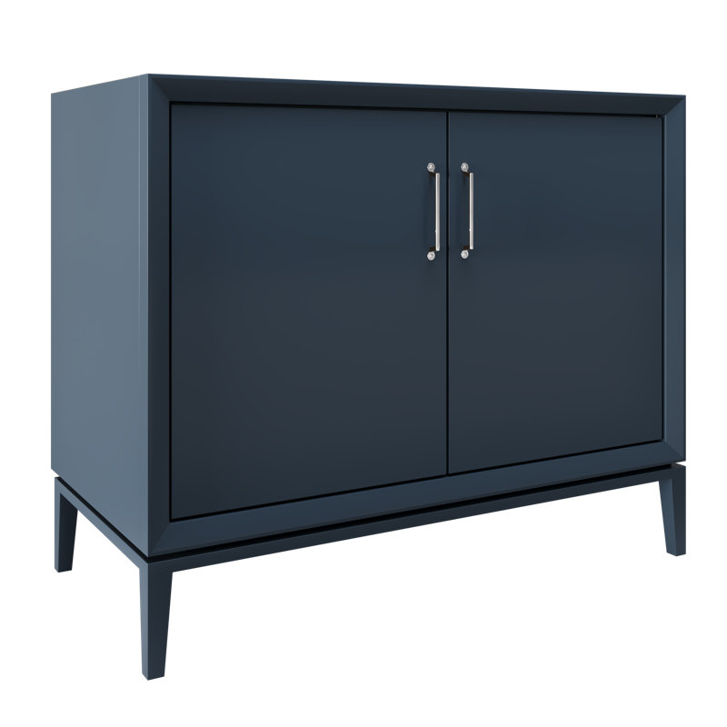 Alexandra Single Bath Vanity, Hague Blue, 42", Polished Chrome