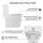 14.37"W CUPC Certified, One Piece Elongated Confort Height Toilet, Super Quite Flushing, Dual Flush, Ceramic, Watersense, Leak Resistant